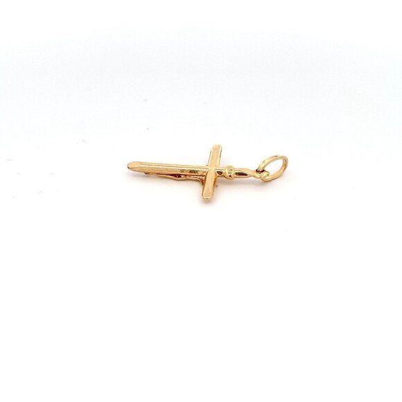 18K Yellow Gold Pendant Cross Jesus Christ 1.20 grams - Picture 3 of 13